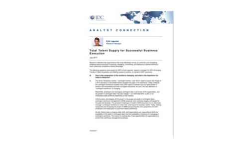 Suministro de talento total para la ejecución comercial exitosa -Idc Analyst Connection